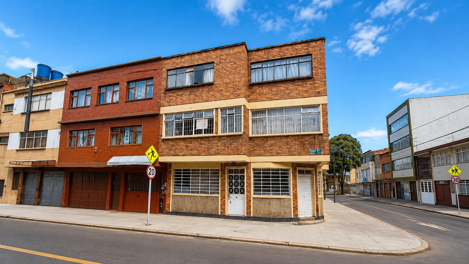 Fachada lateral del inmueble sobre esquina