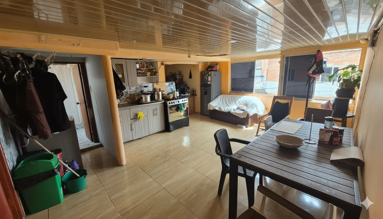 Apartamento del tercer piso con cocina y sala comedor